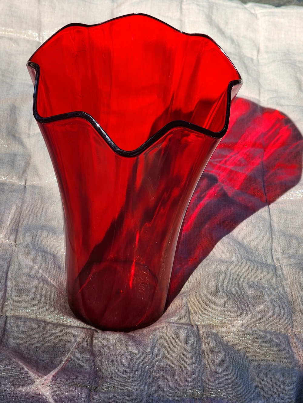 Red Plastic Decorative Vase - Home Art